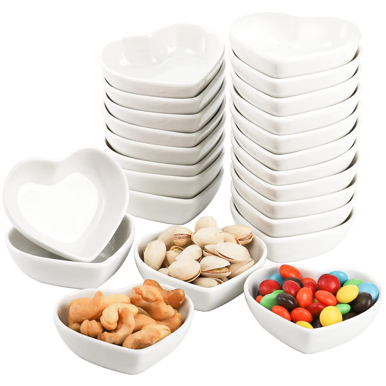 10PCS Love Heart Dish Home Party Use Food Grade Ceramic Tray Fruit Plate Cake Snack Dessert Dining Table Garbage Plate