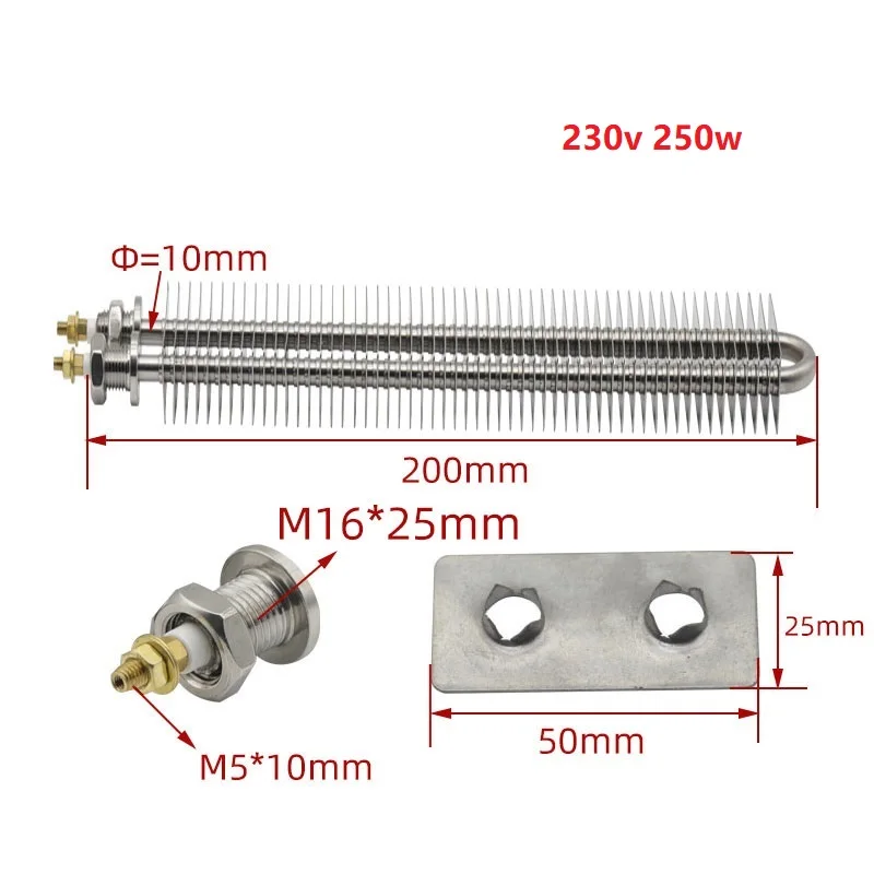تخصيص 230 فولت الكهربائية مربع نوع الزعانف عنصر التدفئة 25x50 مللي متر تثبيت لوحة الفولاذ المقاوم للصدأ فرن الخبز زعنفة