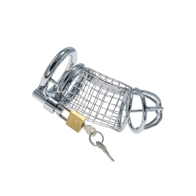 Nieuwe Metalen Kuisheidskooi Mannelijke Cock Cage Penis Ring Slave Bondage SM Sissy Gay Kuisheidsapparaten Adult Sex Toys Voor Mannen