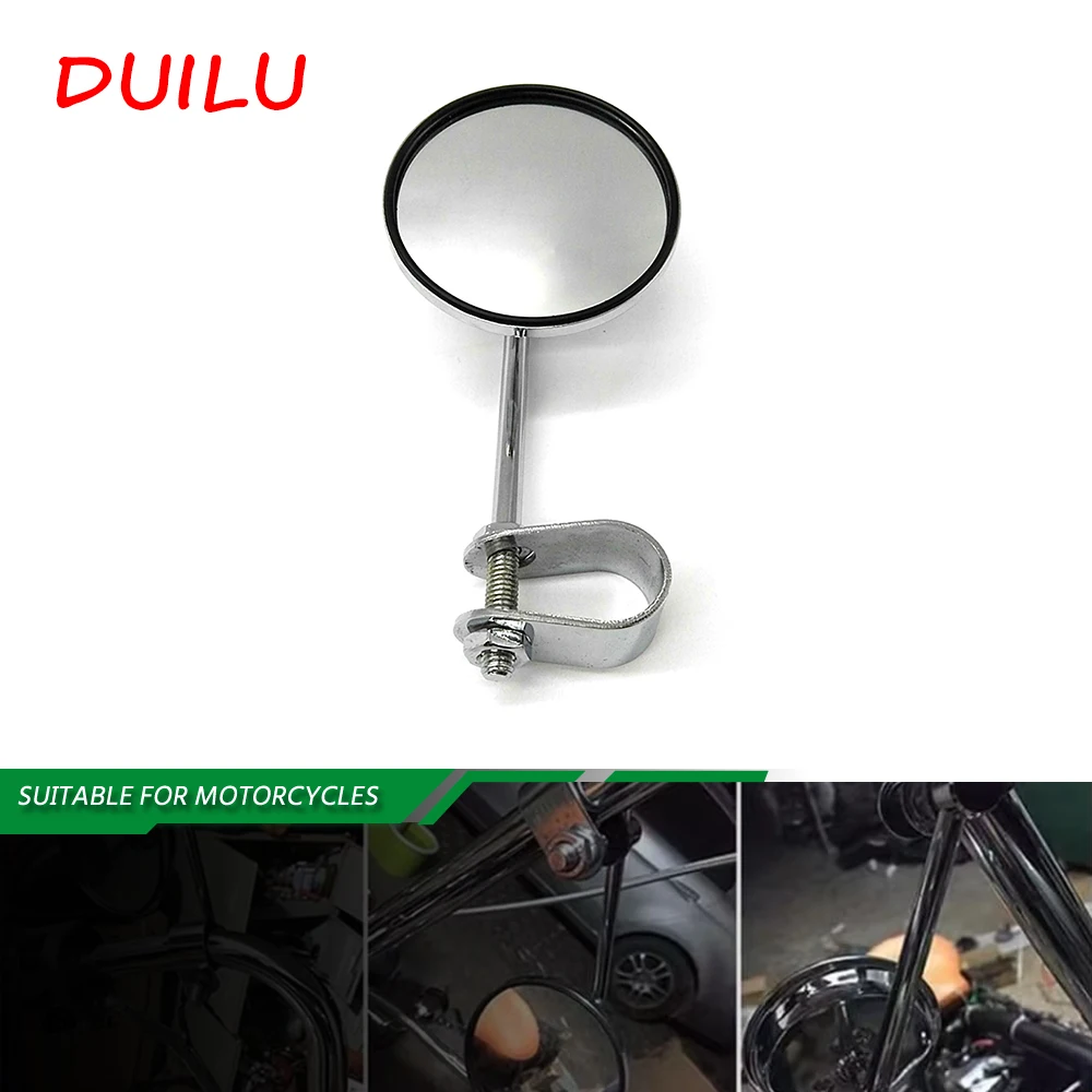 Motorcycle Handlebar Rear View Mirrors Round Convex For Harley Honda Chopper Cruiser Cafe Racer For Vespa GTS250 GTS300 GTV300