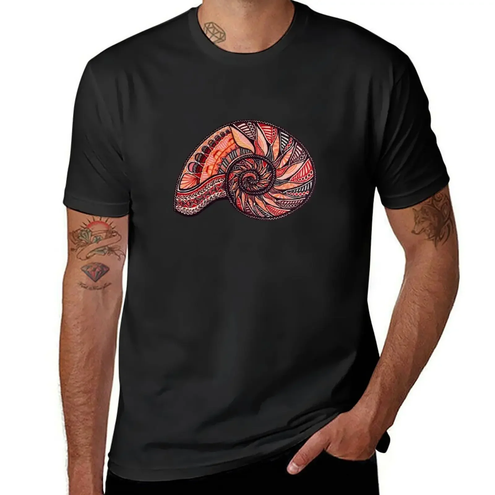 Nautilus Shell-Mariene Leven T-Shirt Shirts Grafische Grafische Shirts Kawaii Kleding Anime Dingen Grappige T-Shirts Mannen