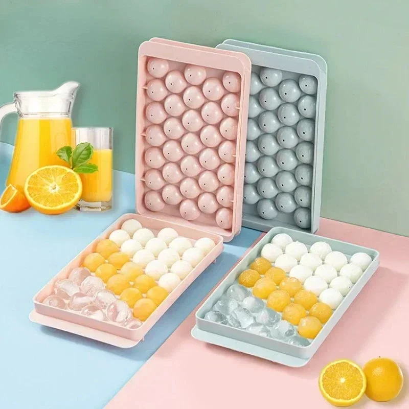 New 33 Ice Boll Hockey PP Mold Frozen Whiskey Ball Popsicle Ice Cube Tray Box Lollipop Making Gifts Kitchen Tools Accessories