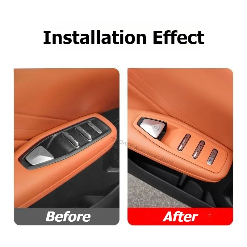 IOSN For Deepal S05 Car Window Switch Cover Door Inner Pull Handle Armrest Panel Silicone Cover Decoration Car Accessories Inter