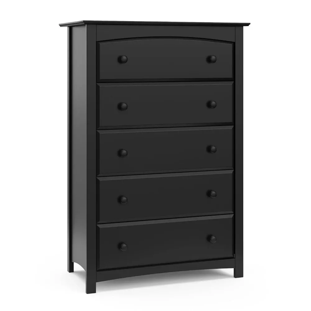 

5 Drawer Dresser (Black) – Dresser for Kids Bedroom, Nursery Dresser Organizer, Chest of Drawers for Bedroom with 5 Drawers