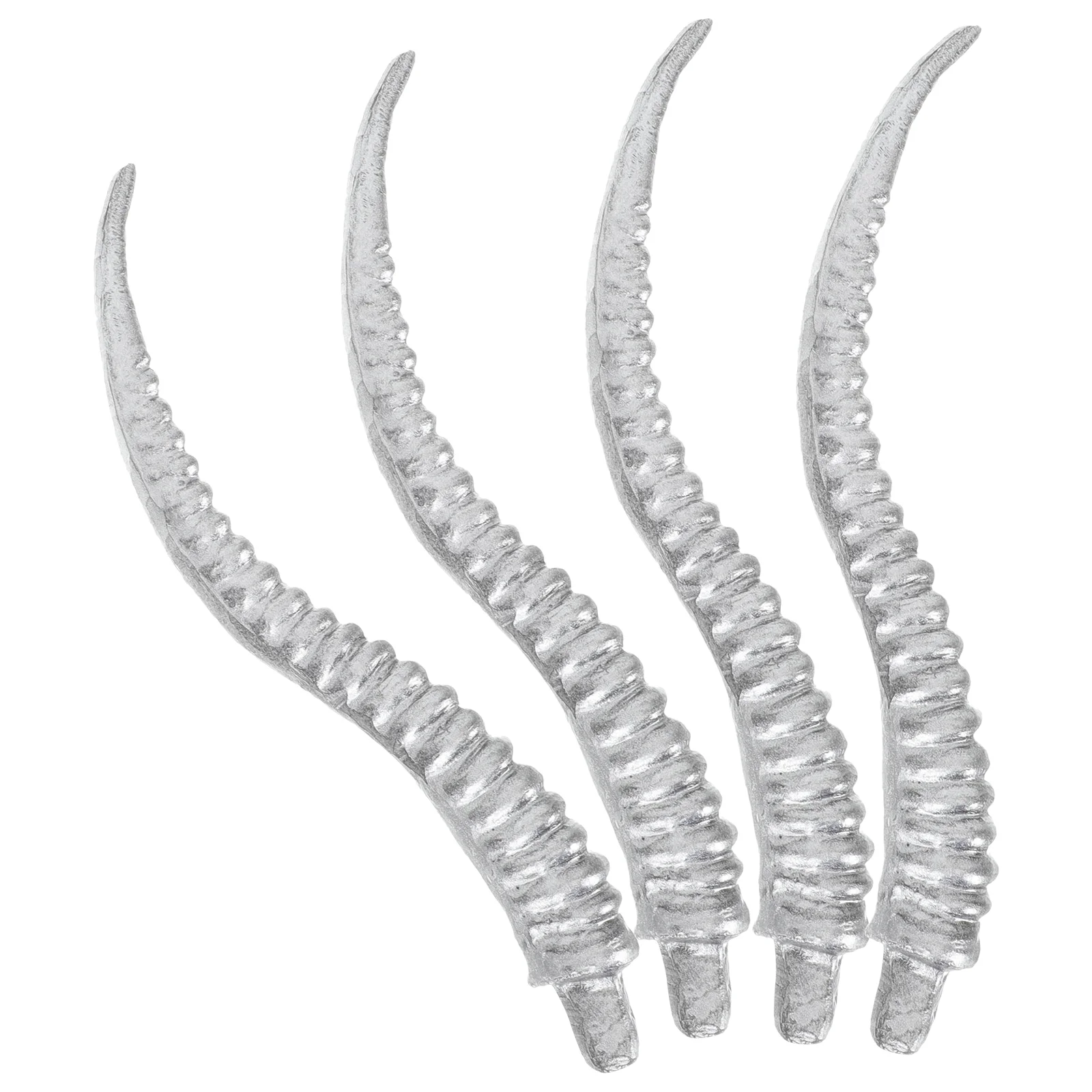 

4 Pcs Gothic Artificial Antelope Horns Headbands Silver Women Halloween Hair Decorations Lightweight Polyethylene Unique