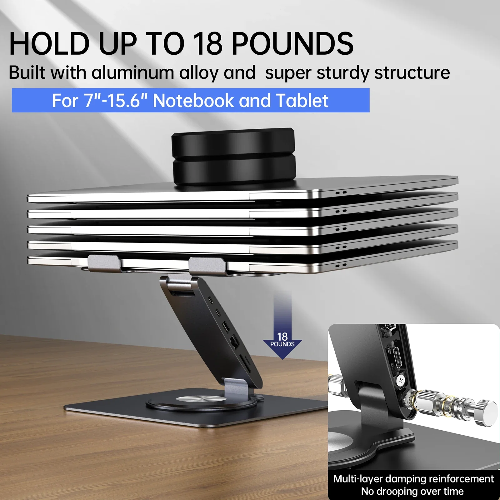 Imagem -06 - Laptop Stand com Hub Usb Docking Station Stand Station