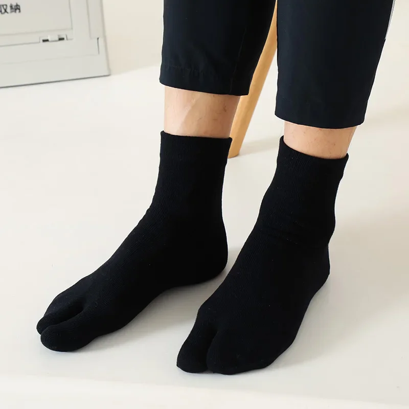 Of Two-toe Socks Men Four Seasons Flip Flops Standard Two-finger Socks Set Cotton