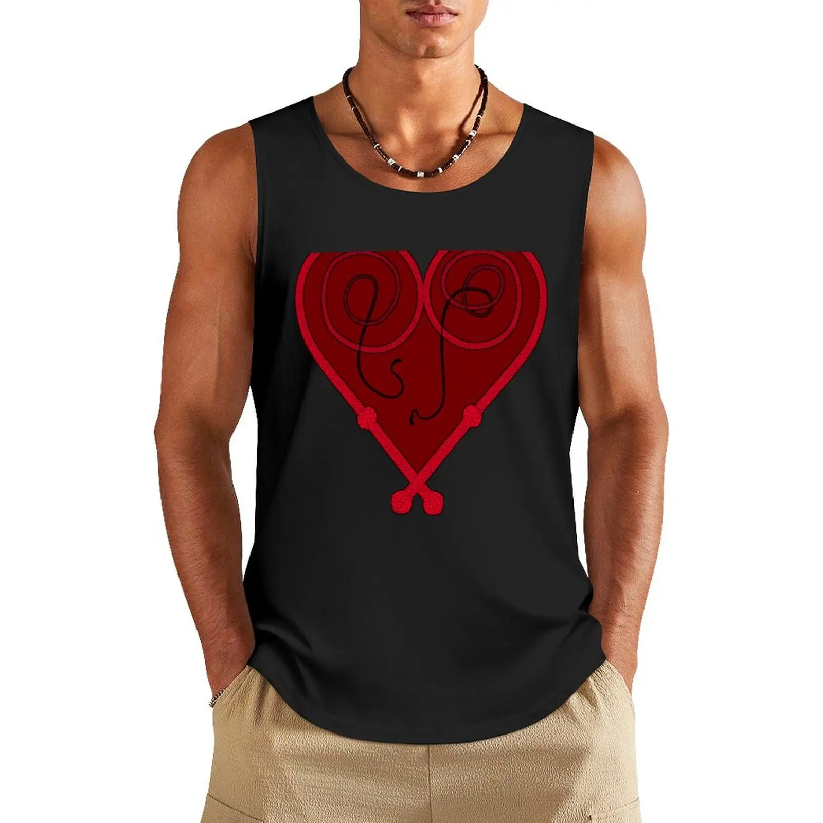 Whips Heart Tank Top Men gym sportswear Men's gym articles Vest male