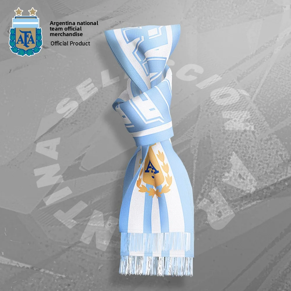 Officially Licensed Argentina National Team Champion Logo Cheer Scarf Banner, Fan Merchandise for Game Viewing, Collection & Gif