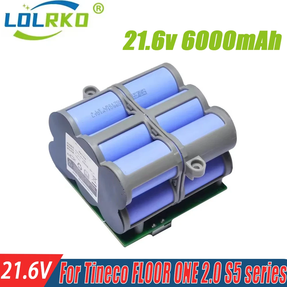 

21.6V 6000mAh Replacement Battery For Tineco FLOOR ONE 2.0 S5 PRO 2 S5 Smart S5 Steam Floor Scrubber Accessories Parts