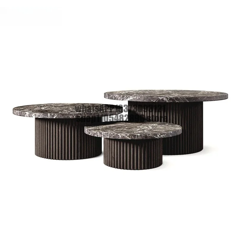 Furniture American Country Oak Wooden Nesting Coffee Table Living Room Table - Home Furniture