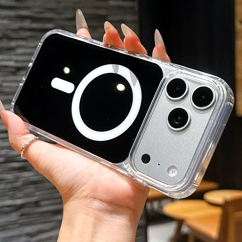 

Pop Luxury Candy Acrylic Transparent Phone Case For IPhone 11 12 13 14 15 16 17 Pro Max Plus Air Magnetic Bumper Back Cases Cove
