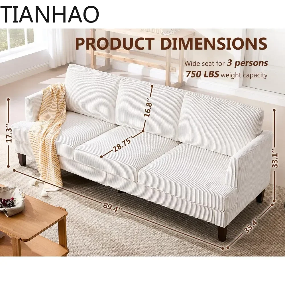 3 Seater Sofa Couch with Deep Seats, 89