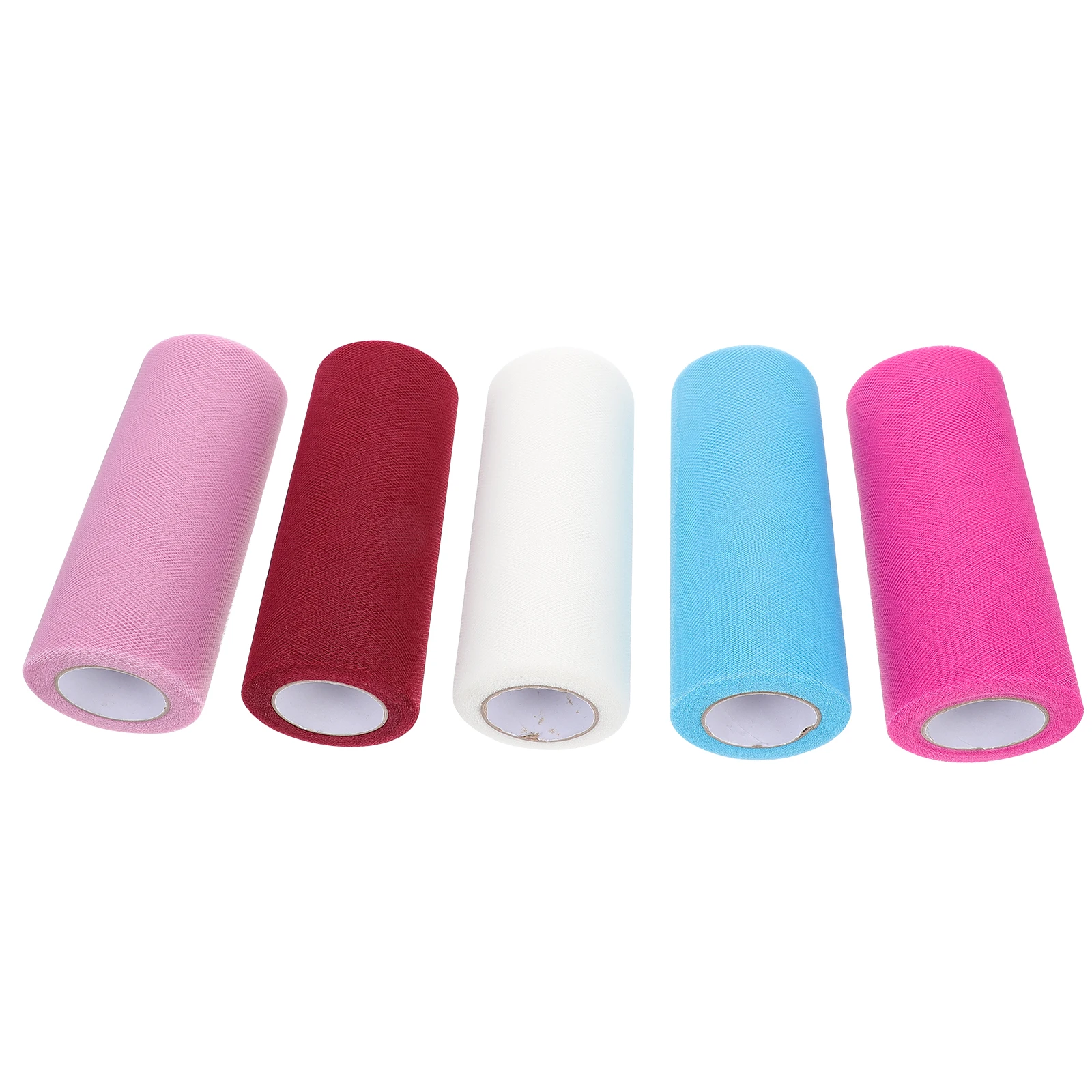 

5 Rolls Tulle Gauze Mesh Yarn Decorative Packing 100 Polyester Medium Hard Long Lasting Storage Flower Craft