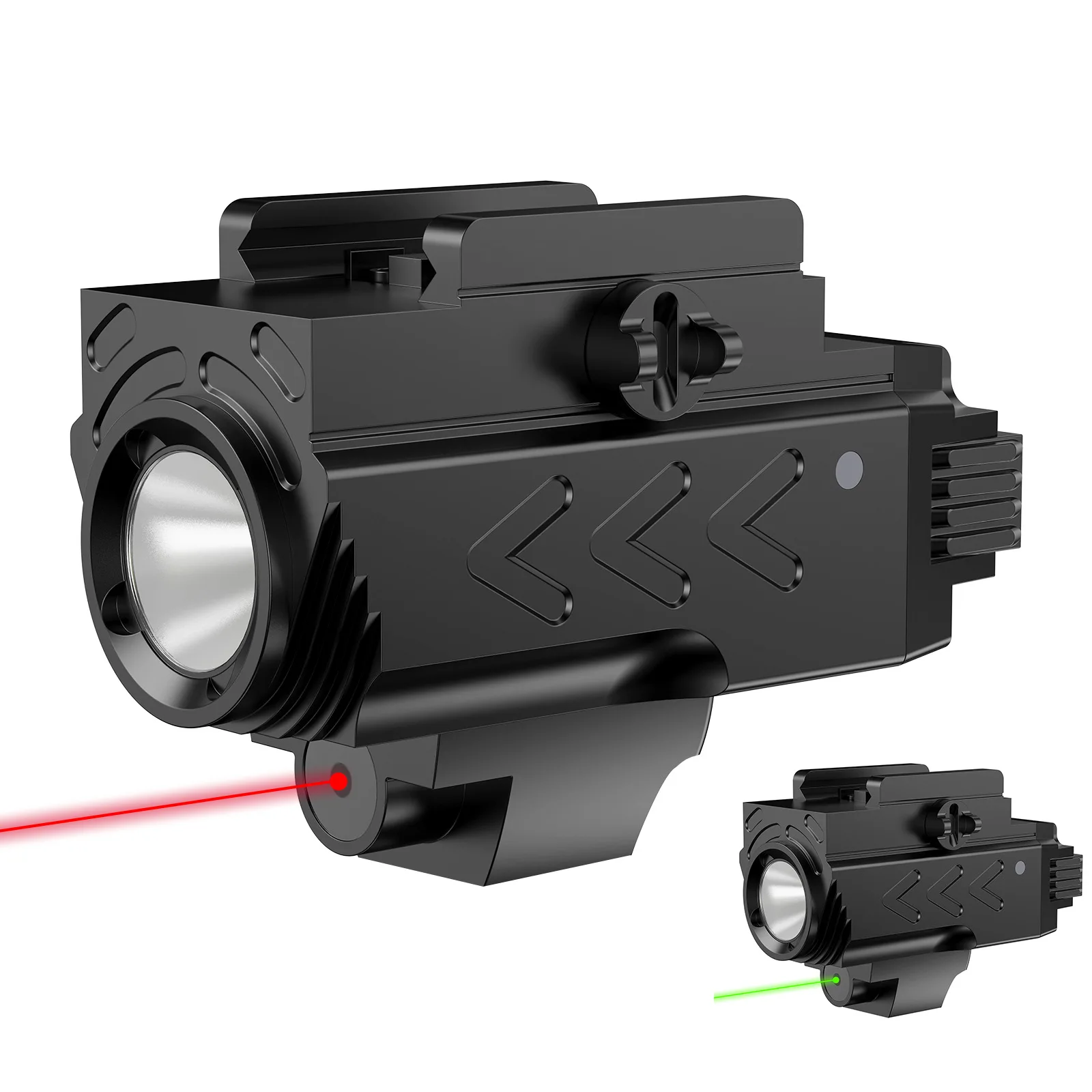 

800 Lumens Light with Green Laser Tactical LED Light Compact USB Rechargeable Quick Release Flashlight