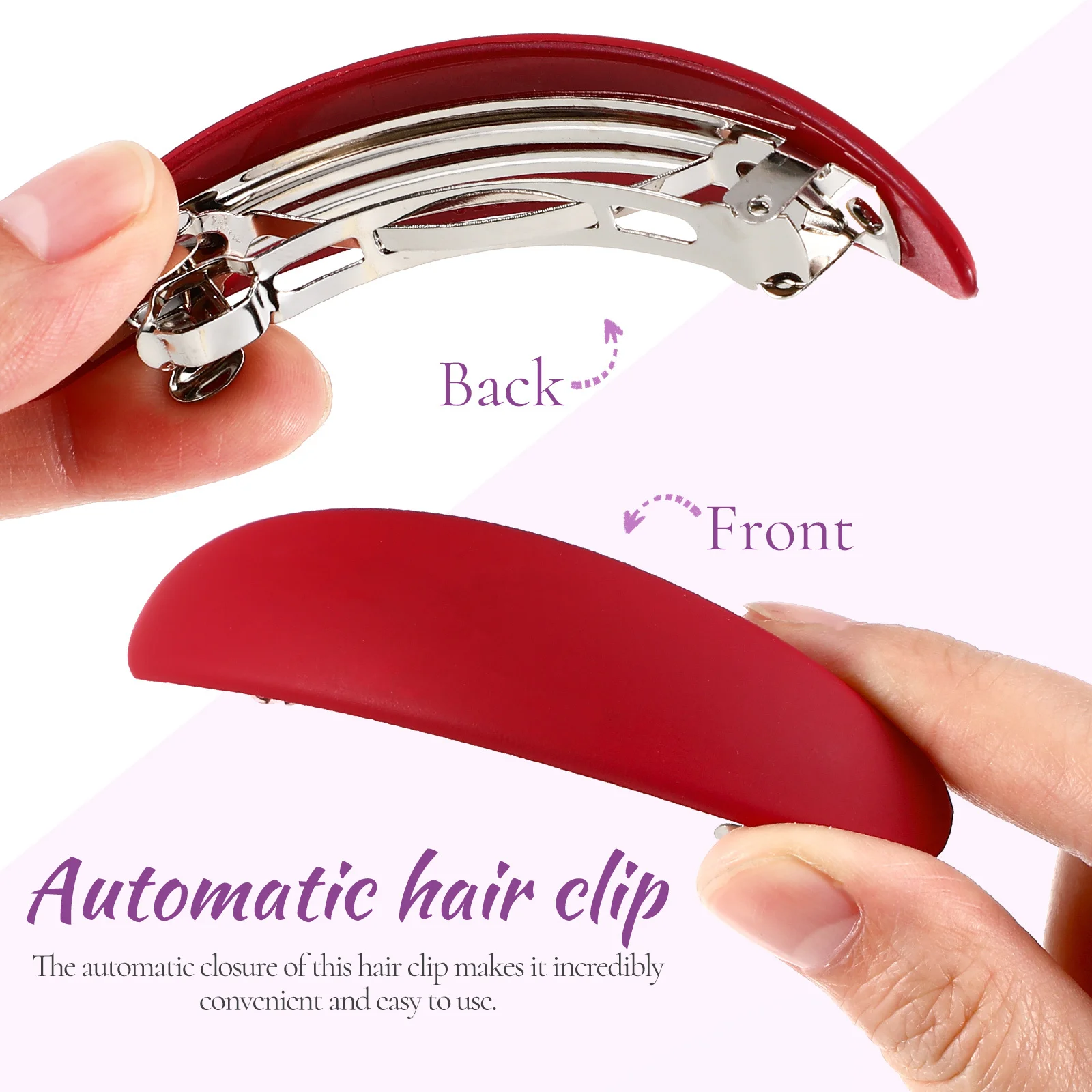 

5Pcs Automatic Hair Clip French Barrette Ponytail Decorations Strong Material Hair Accessories for Women Girls