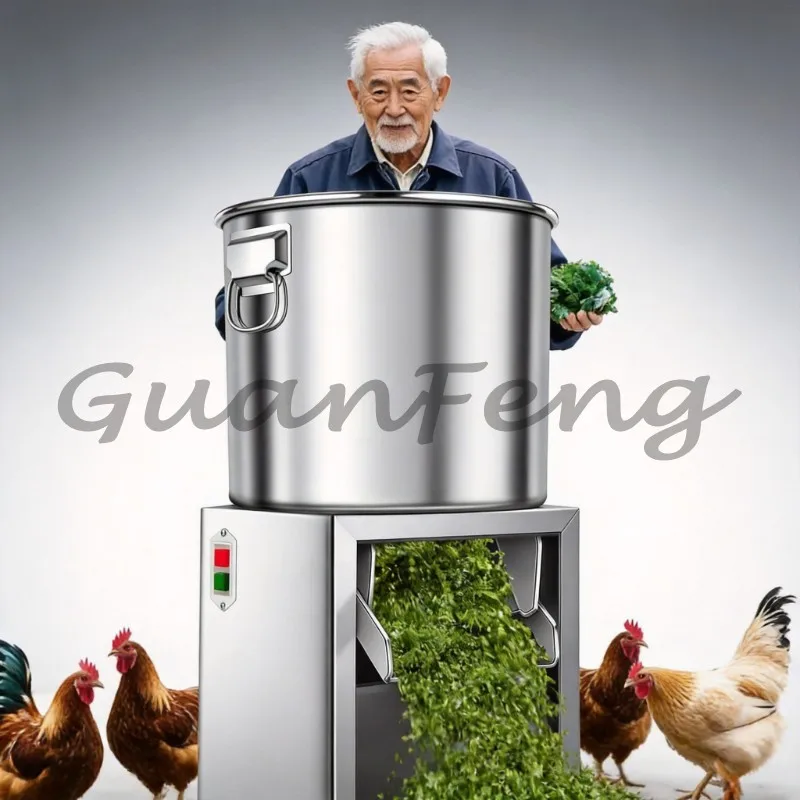 Stainless‑Steel Farm Grass Chopper Machine, Household Vegetable Shredder Chicken Animal Feed Crusher