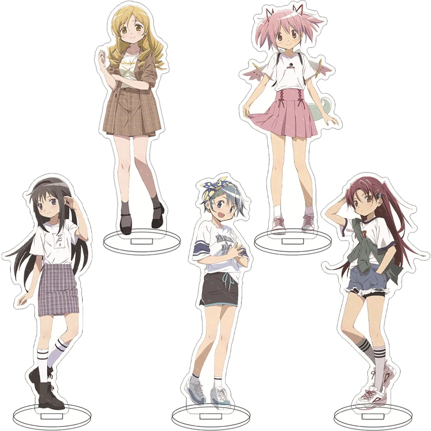 Figura de Anime de 16 cm, Puella Magi Madoka Magica, Kaname Madoka, Sakura Kyouko, Akemi Homura, Soporte Acrílico, Adornos, Regalos Bonitos