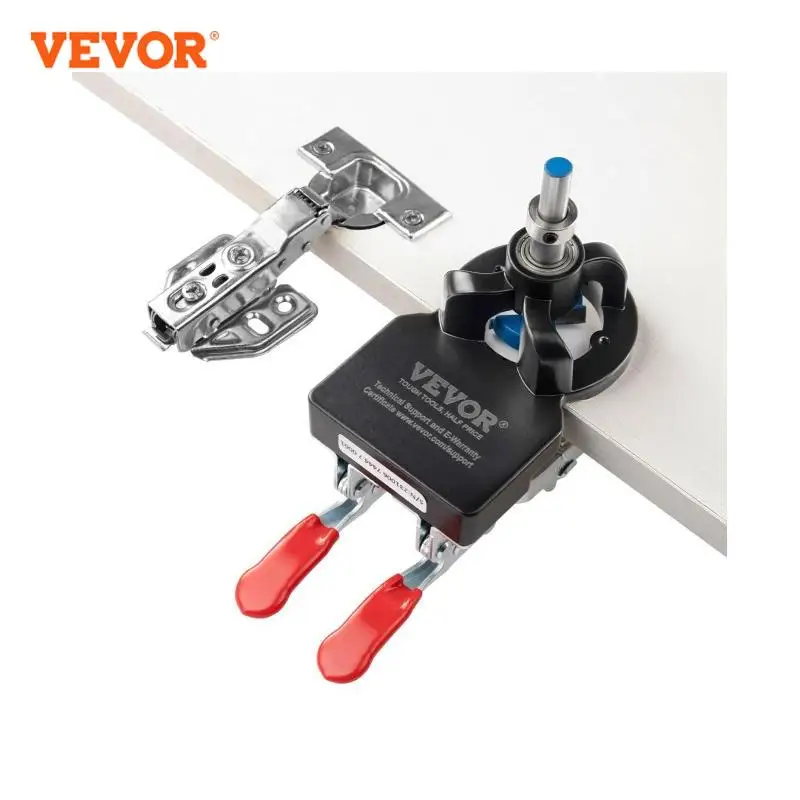 VEVOR 35 mm Concealed Door Hinge Jig Aluminum Alloy Cabinet Hinge Jig Accurate Locking Dual Clamp Fixation Hinge Drill Jig