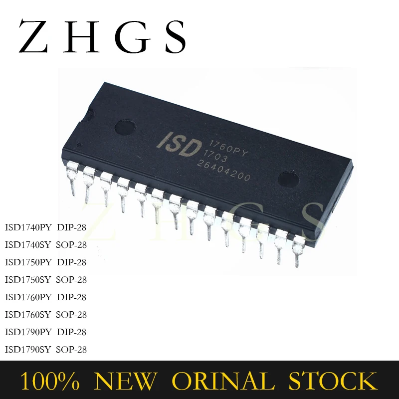 1PCS ISD1740SY ISD1750SY ISD1760SY ISD1790SY SOP28 ISD1740PY ISD1750PY ISD1760PY ISD1790PY DIP28 Audio interface chip NEW STOCK