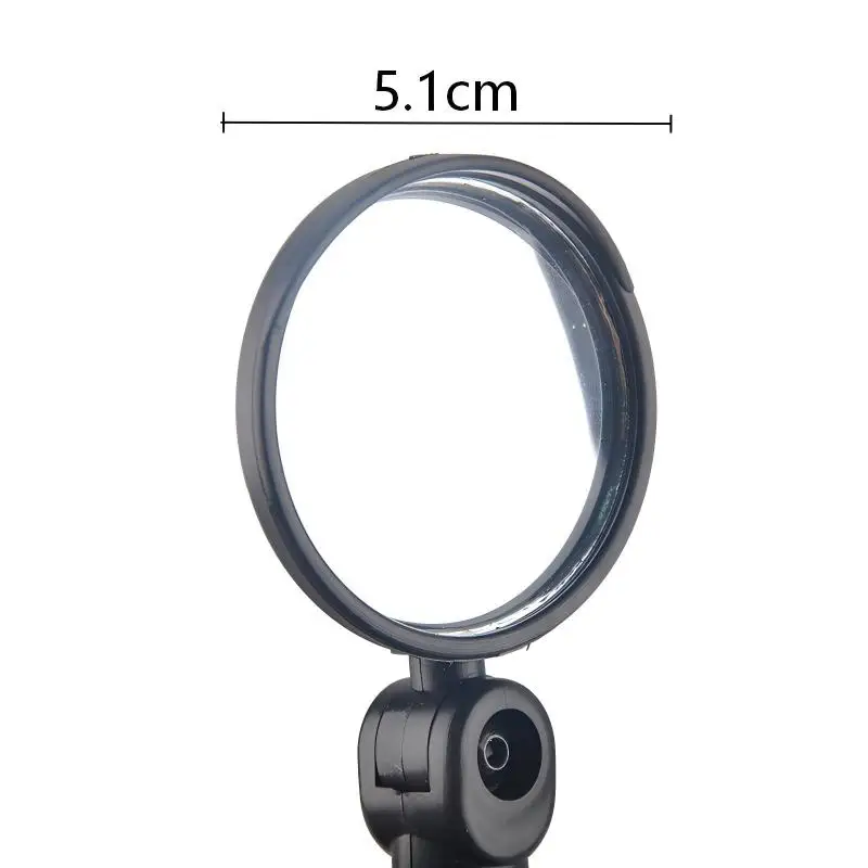 360 Degree Adjustable Rotatable Bicycle Rearview Mirror Handlebar Mount Wide Angle Convex Mirror Cycling Accessory Bike Scooter