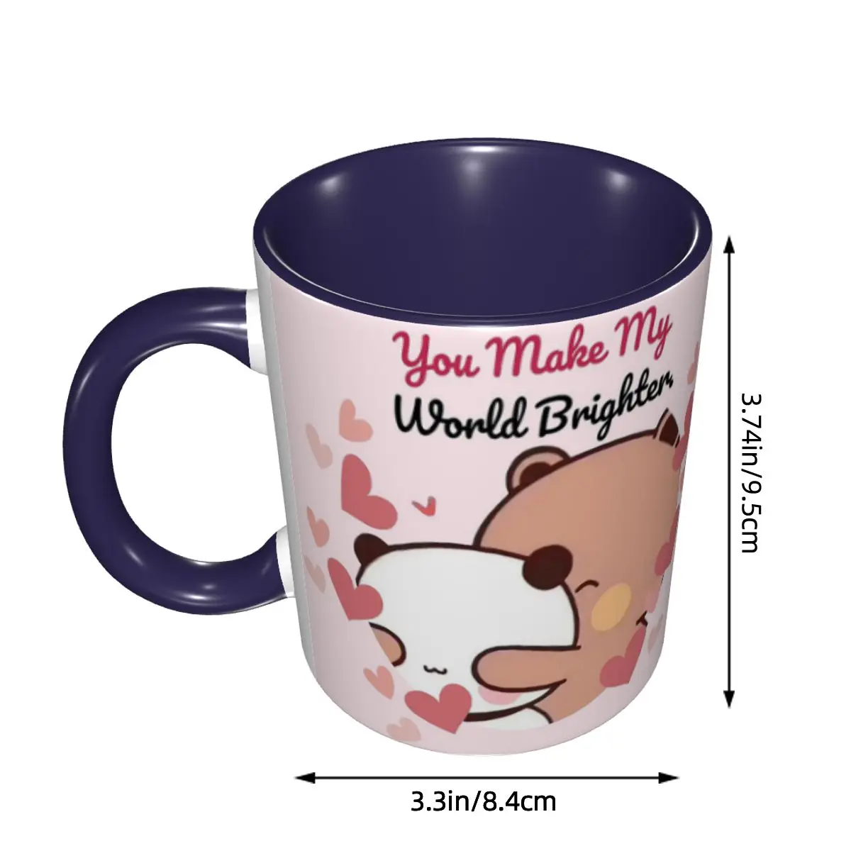 Panda Bear And Brownie True Love Happy Birthday BUBU DUDU Mug Ceramic Coffee Cups Tea Mugs Milk Cup Drinkware Gift for Woman Man