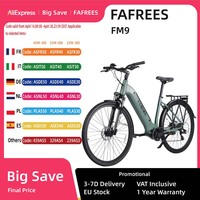 FAFREES FM9 Adults Electric Bicycle 700C*45C Tire 250W Bafang Mid-drive Motor 25km/h Max Speed 15Ah Battery Electric Bikes