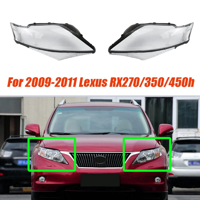 

1Pair Car Headlight Lens Cover Headlight Shade Shell Lens Lampshade For Lexus RX270 RX350 2009 2010 2011 Replacement