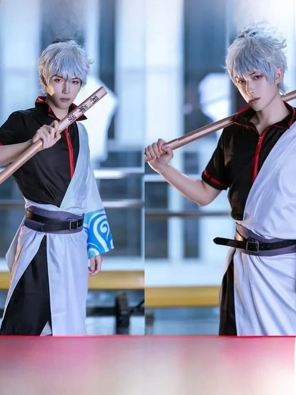 

Silver Soul Cosplay Costume Sakata Gintoki Halloween Anime Clothing Silver Hanfu Men's Traditional Chinese Clothing