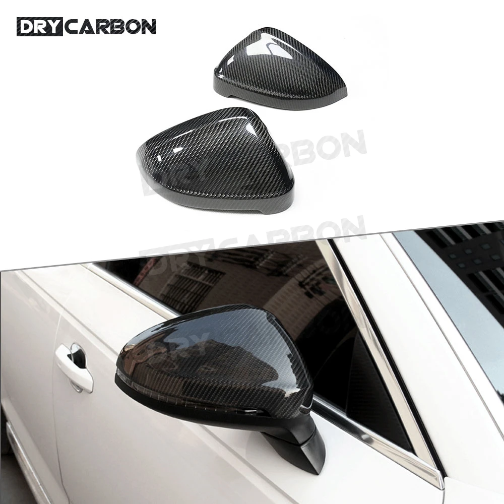 

Carbon Fiber Door Rearview Mirror Cap Trim Covers For Audi A4 S4 RS4 B9 A5 S5 RS5 2016 2017 Replacement Style Mirror Caps