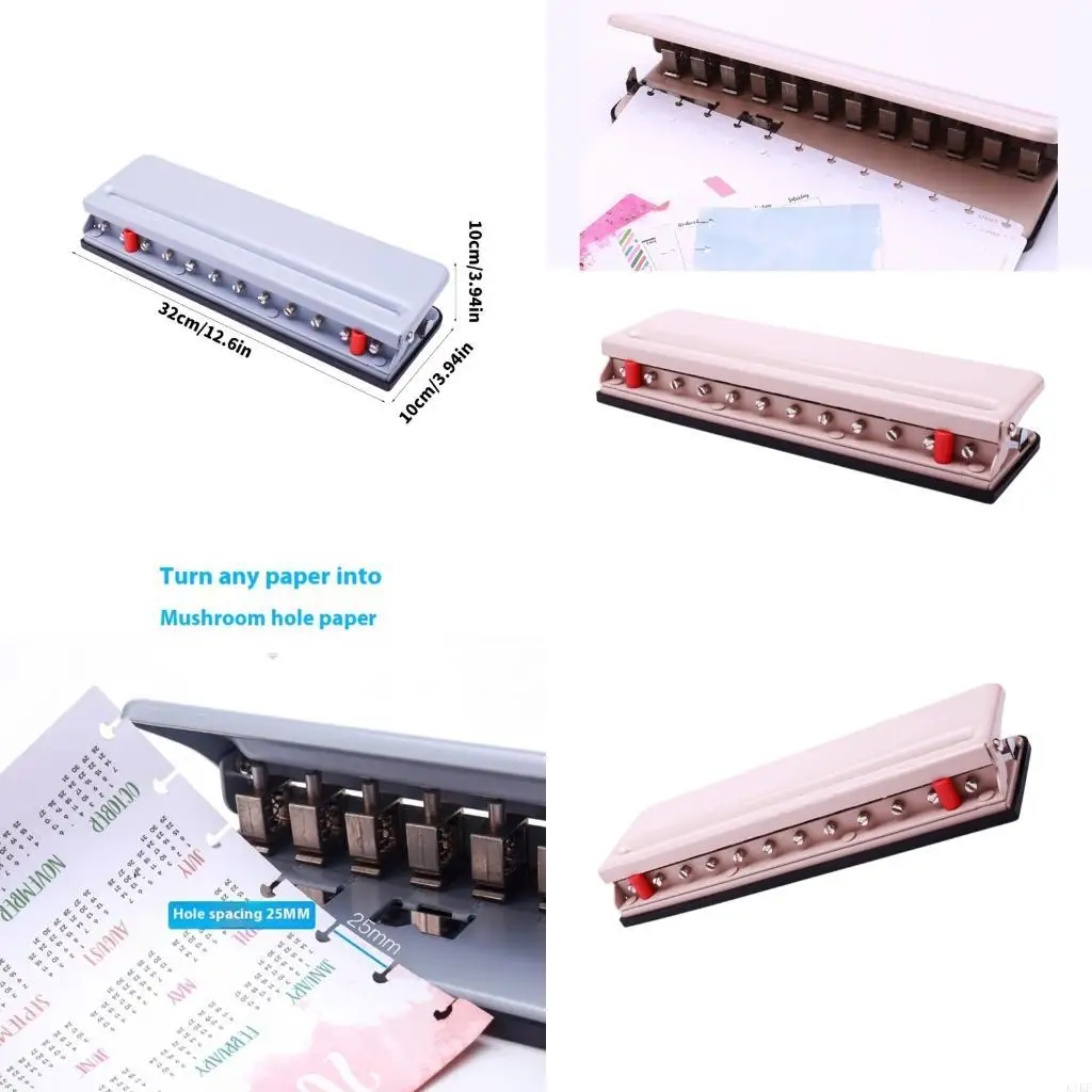 디스크 바인딩 노트북 플래너 스크랩북 K1KF 용 버섯 디스카운드 홀 펀처