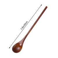 5pcs Natural Wooden Stirring Spoon Set For Mixing Cooking Eating Tea Coffee Dessert Kitchen Tools Wood Spoons Home Hotel