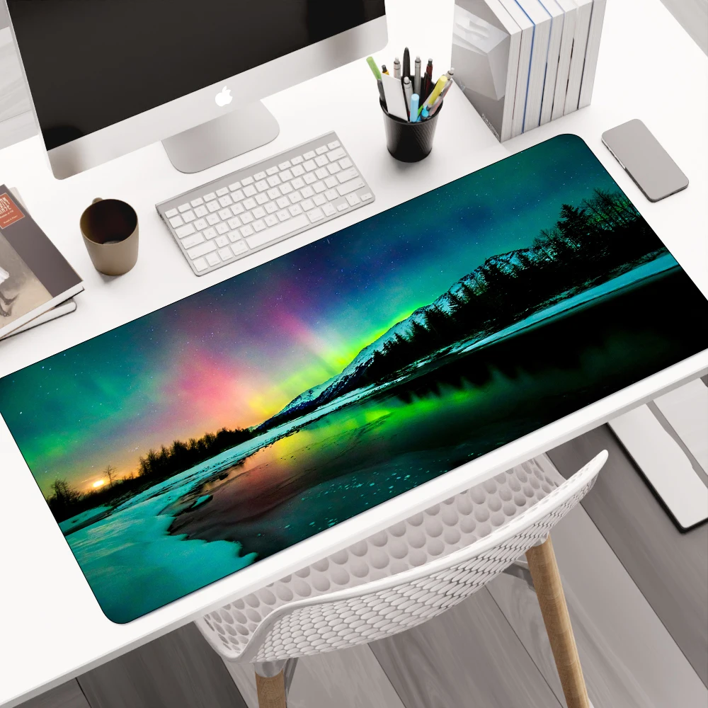 Aurora Scenery Pattern Enlarged Non-slip Mouse Pad, Extended Gaming Desktop Pad For Office Home Computer Laptop