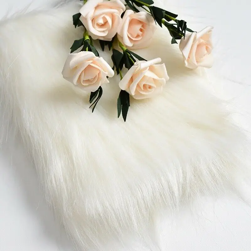 

Plush Photo Background Cloth Long Hair Faux Fur Fabric for Live Streaming Jewelry Display Photography Props DIY Crafts