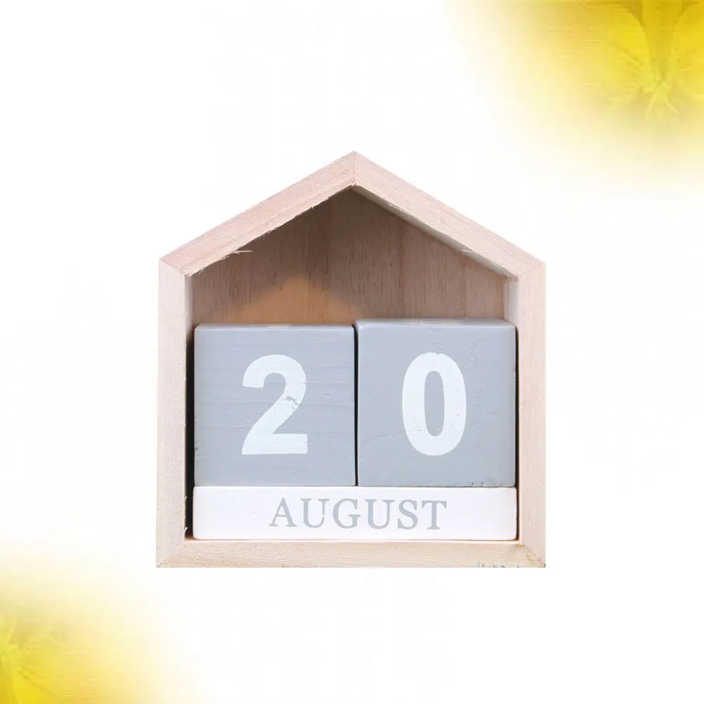 

Manual Wooden Calendar Ornament Office Vintage Decor Daily Bamboo Retro Perpetual Desktop Decoration