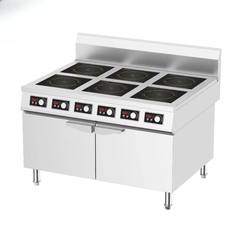 

380V Multifunctional Heavy Duty Kitchen Cabinet Induction Cooking Equipment 6 Burners 3.5kWHigh Series Induction Cooker
