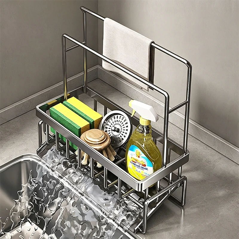 thickened-carbon-steel-kitchen-sink-drying-rack-dishwashing-countertop-storage-shelf-modern-simple-style-no-installation-needed
