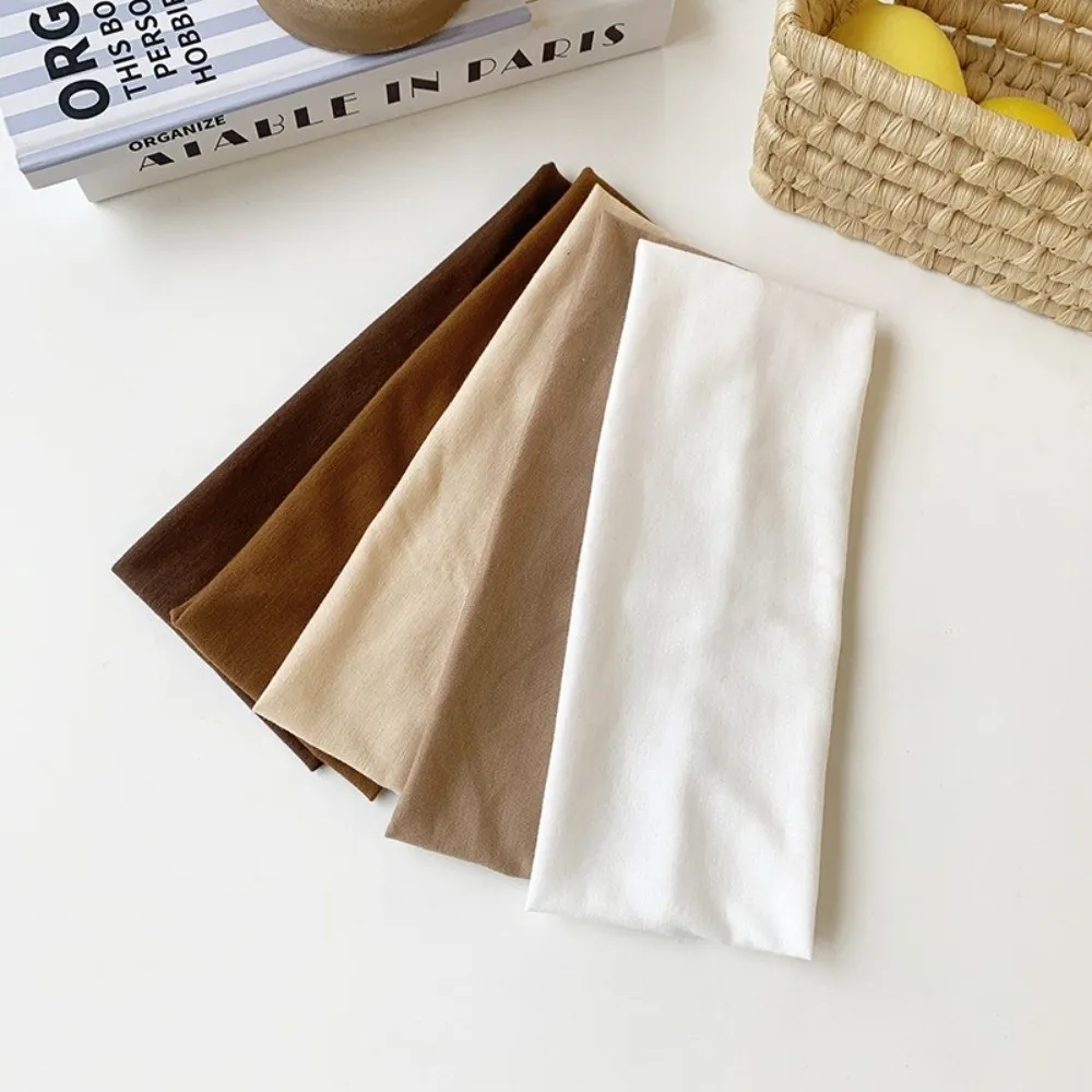 

Casual Cotton Wide Headband Soft Fabric Wash Face Casual Headband Solid Color Sports Headband Yoga