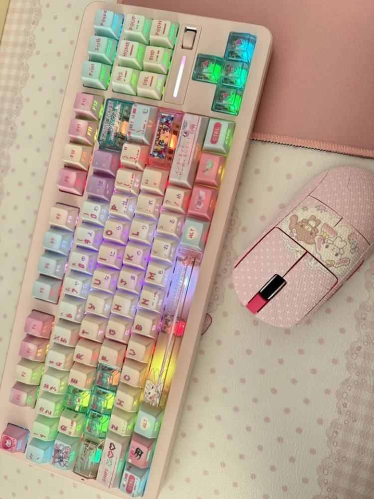 Klawisze Anime dla Streamerów, Klawiatura Mechaniczna, PBT, Personalizowane, Słodkie Klawisze, Akcesoria do Klawiatury PC, Prezenty z Motywami Kreskówkowymi — zdjęcie produktu 7