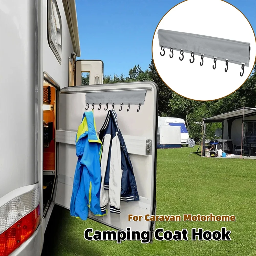 

RV Storage Rack Hook Rail With Keder Piping Camping Coat Hook Rack For Caravan Motorhome Keder Piping Rail Strip Tent Roof Poles