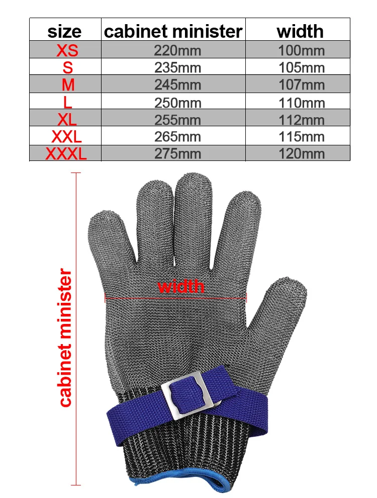 Anti-cutting gloves/Cut Resistant Glove Food Grade Stainless Steel Wire Mesh Metal Gloves For Kitchen Butcher