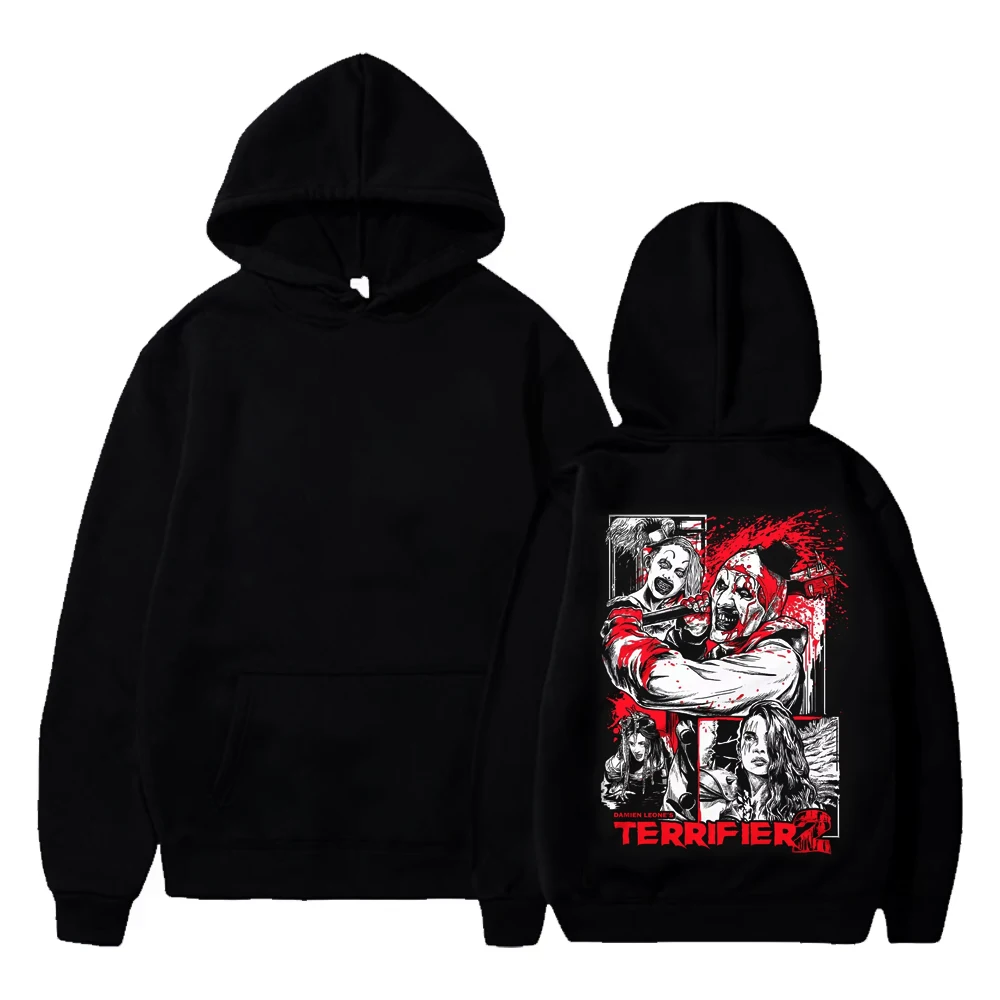 Art Crispies Terrifier Clown Hoodies Apparel Men Women Clothing Pullover Trendy Retro Horror Hoody Print Sweatshirt Top Oversize