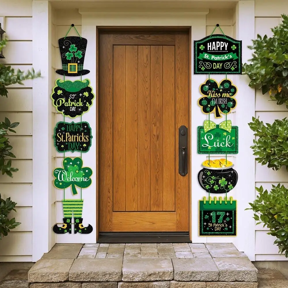 Paper St. Patricks Day Door Pendant Blessing Festive Irish Day Wall Hanging Banner Handmade Happy St. Patricks Day