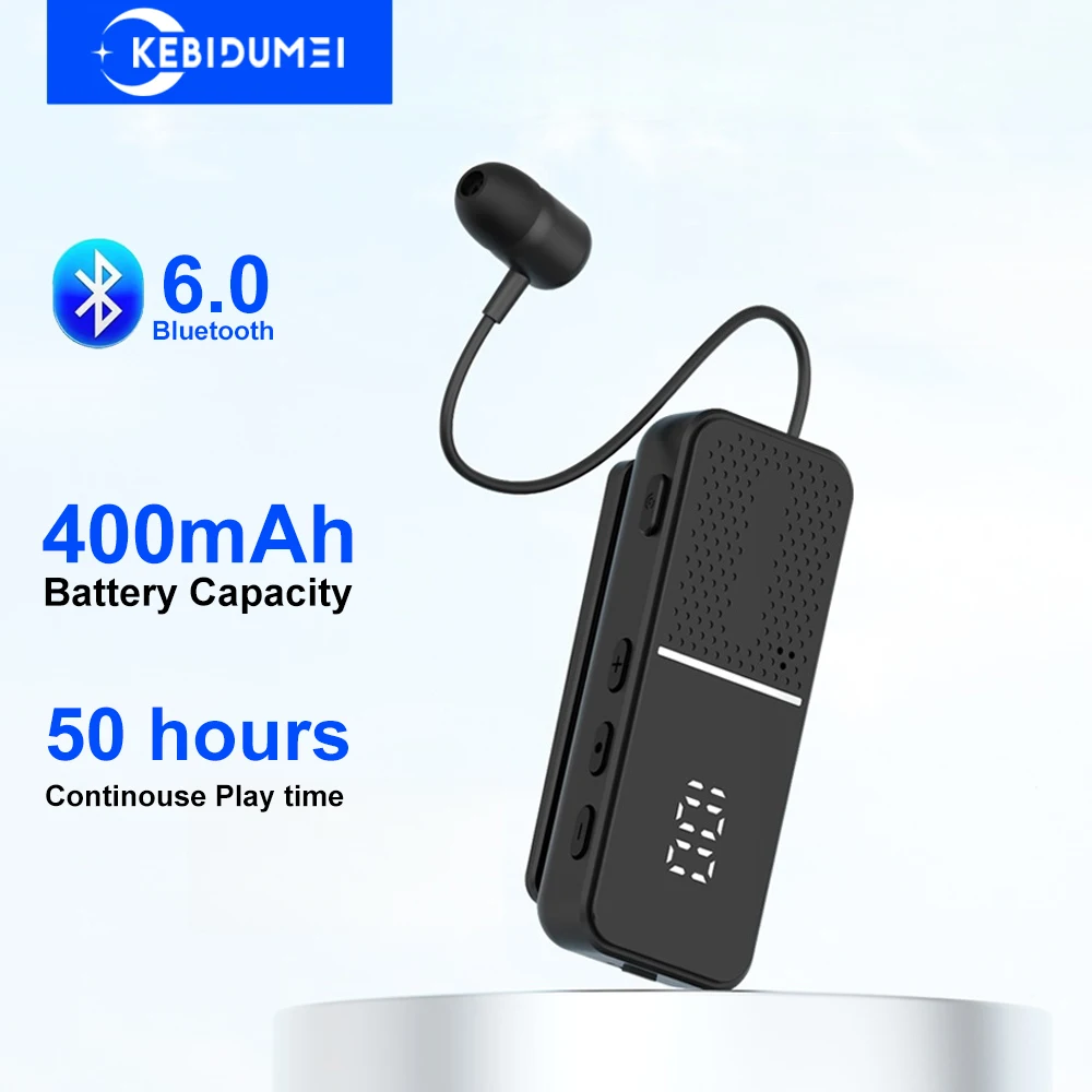 

Bluetooth 6.0 Headphones Collar-clip Earbuds Noise Reduction Wireless Earphones HiFi Stereo Sports Headsets for Xiaomi Huawei