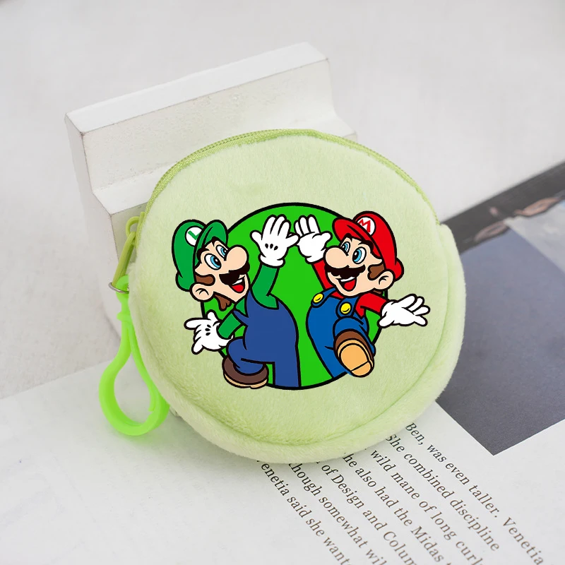 Super Marios Plush Coin Purse Keychains Kids Anime Mini Wallet Boys Girls School Travel Money Bag Fashion Key Ring Pouch Gift