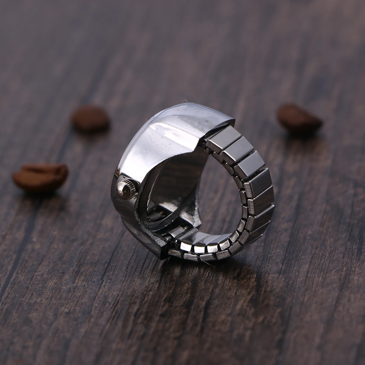 クリエイティブ リングウォッチ ユニセックス ファッション ジュエリー クォーツムーブメント 防水 シンプルなデザイン デート パーティー 日常使用 グリーン