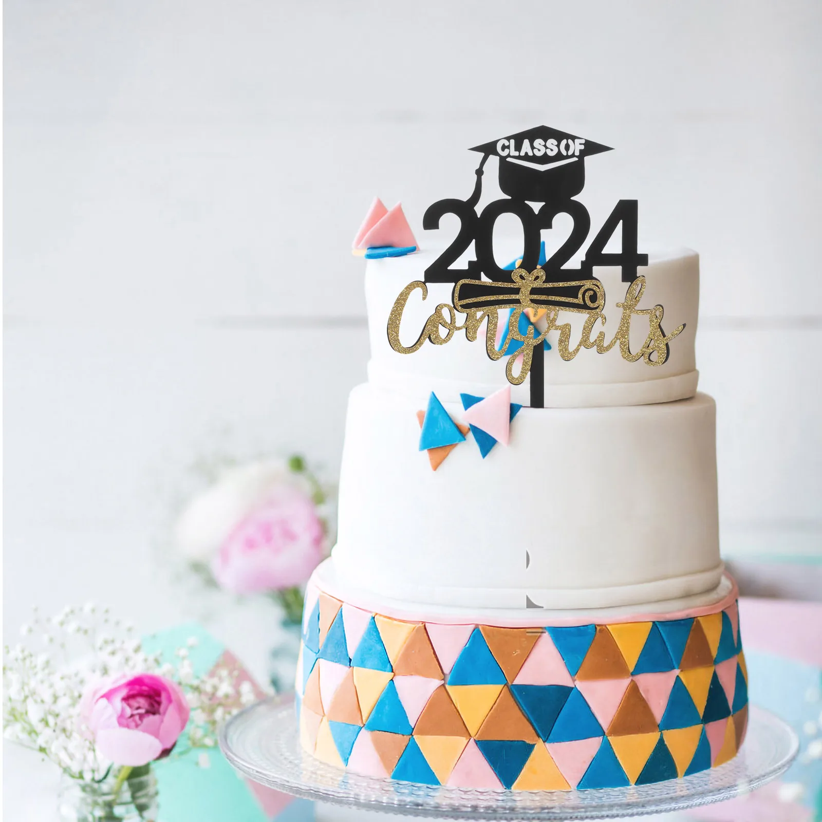 

5pcs Cake Toppers Acrylic Graduation Decorations 2024 Party Supplies Cupcake Picks Safe Hygiene Better Experience Beautiful