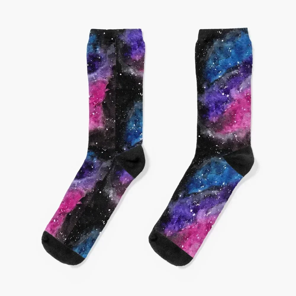 Bisexual Pride galaxy watercolor Socks gifts sheer basketball Socks Women Men's