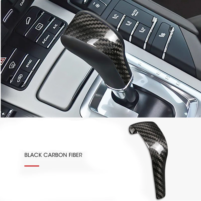 

Real Carbon Fiber Automatic Gear Shift Knob Head Cover Trim Fit For Porsche Cayenne 2011-2017