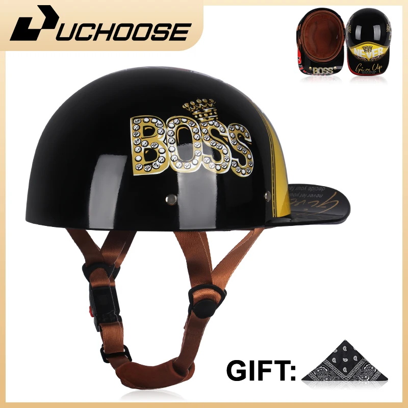

Baseball Cap Helmet Motorcycle Vintage Retro Helmets Summer Open Face Scooter Cruiser Chopper Gangster DS Men Women Kid